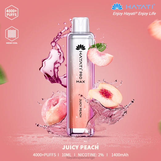 Hayati Pro Max disponibel - XN08108 Hayati Flavour List saftig persika