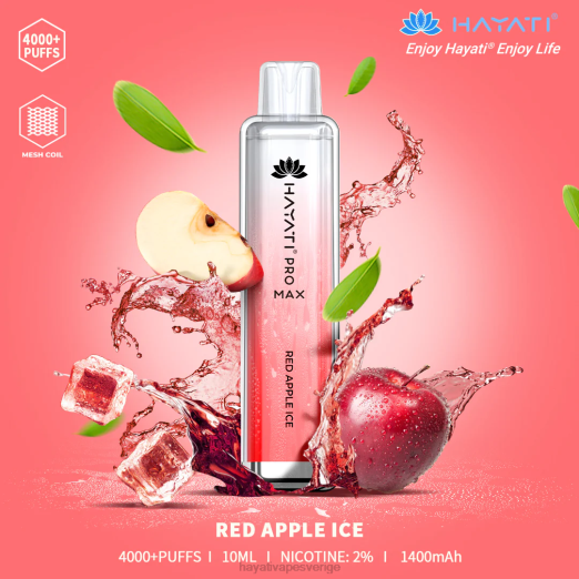 Hayati Pro Max disponibel - XN08116 Hayati Vape Review röd äppelis
