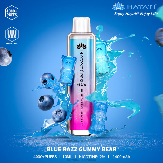 Hayati Pro Max disponibel - XN08129 Hayati Flavour Vapes blå razz gummibjörn