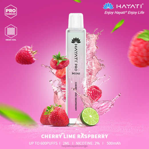 Hayati Pro Mini disponibel - XN0826 Hayati Vape Review körsbärslime hallon