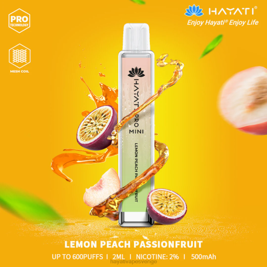 Hayati Pro Mini disponibel - XN0828 Hayati Flavour List citron persika passionsfrukt