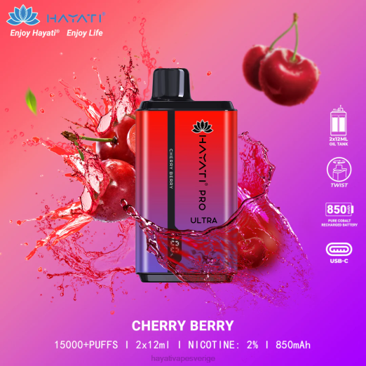 Hayati Pro Ultra engångs 15000 puffar - XN08199 Hayati Flavour Vapes körsbärsbär