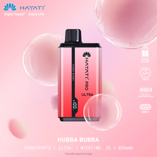 Hayati Pro Ultra engångs 15000 puffar - XN08201 Hayati Sverige hubba bubba