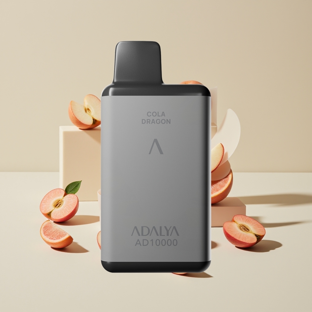 Adalya AD 10000 Puffs Spacegrå Aluminiumrör USB-C Sverige Grossist De Två Äpplen