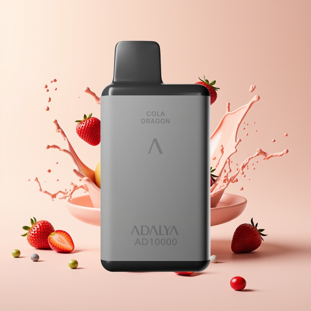 Adalya AD 10000 Puffs USB-C Laddbar Aluminium Rör Rymdgrå Sverige Grossist Jordgubb Splash