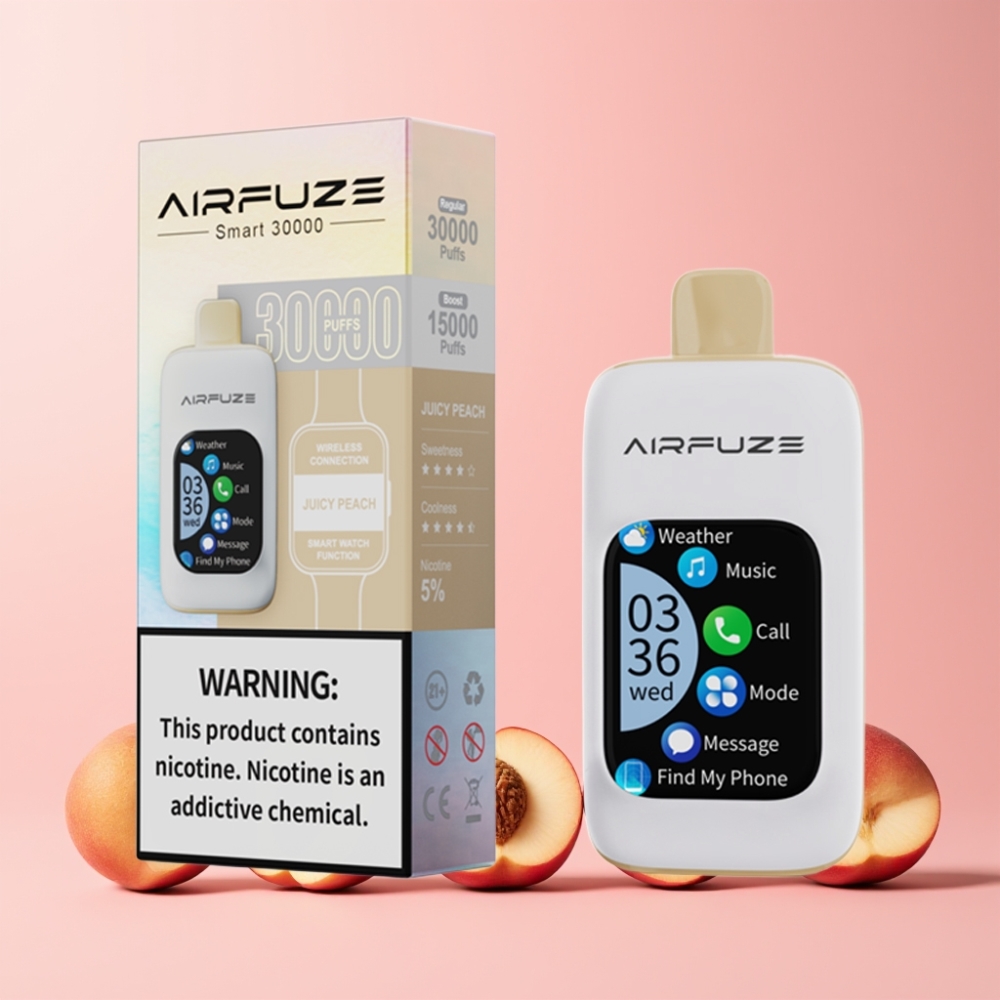 AirFuze Smart 30000 Puff 5% Nikotin 900mAh Type-C Sverige Grossist Saftig Persika