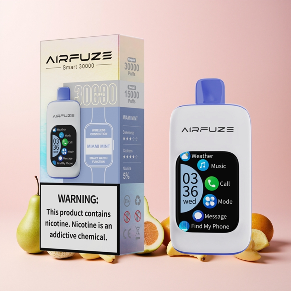 AirFuze Smart 30000 Puffar 5% Nikotin 900mAh Type-C Sverige Grossist Miami Mynta