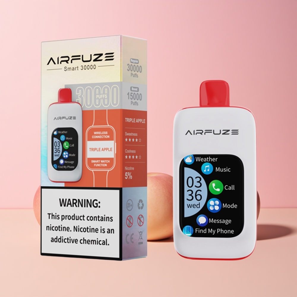 AirFuze Smart 30000 Puffar TFT Touch Skärm 900mAh Type-C Sverige Grossist Trippel Äpple