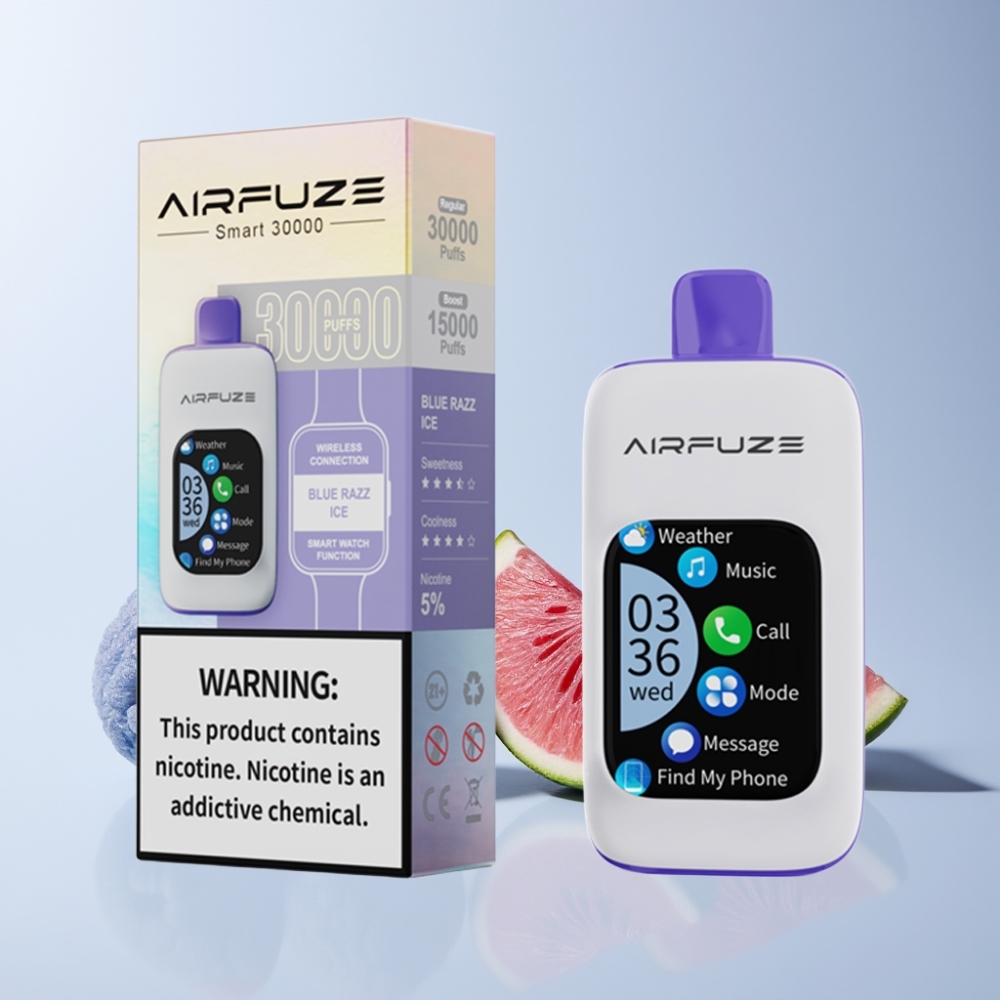 AirFuze Smart 30000 Puffs 5% 900mAh Type-C Sverige Grossist Blå Hallon Is