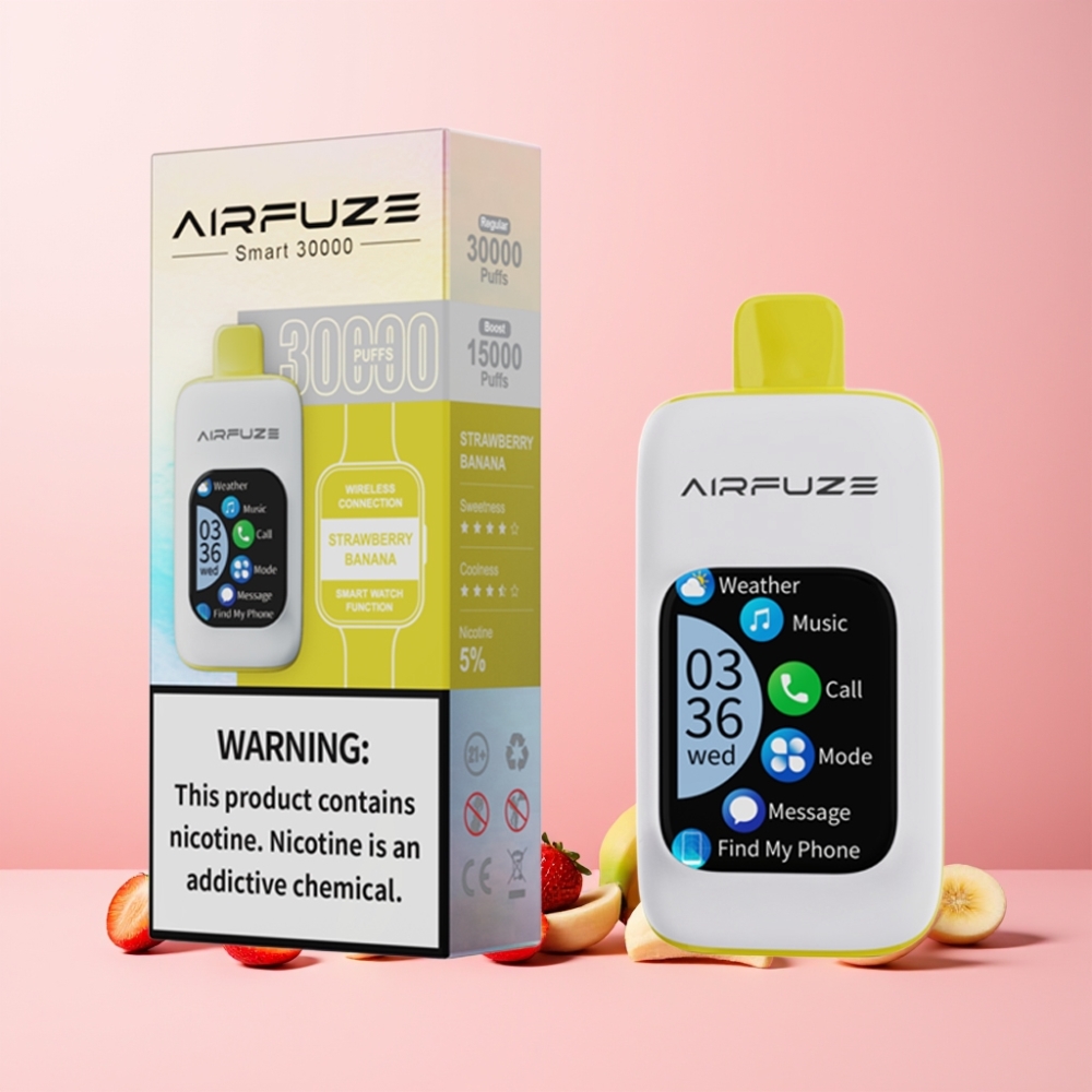 AirFuze Smart 30000 Puffs 5% 900mAh Type-C Sverige Grossist Jordgubb Banan