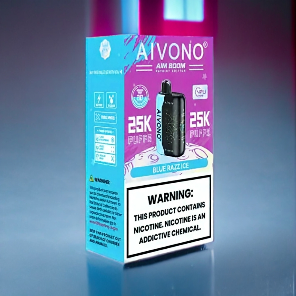 Blå Hallon Is Aivono Aim Boom 25000 Puffar 28ml 650mAh Sverige Grossist