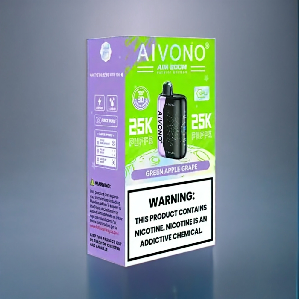 Grönt Äpple Druva Aivono AIM BOOM 25000 Puffar 28ml 650mAh 1.2 ohm Mesh Sverige Grossist