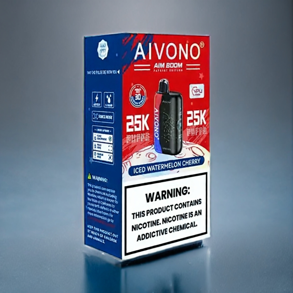 Isvattenmelon Körsbär Aivono Aim Boom 25000 Puffar 0-5% Nikotin 28ml 650mAh 1.2ohm Sverige Grossist
