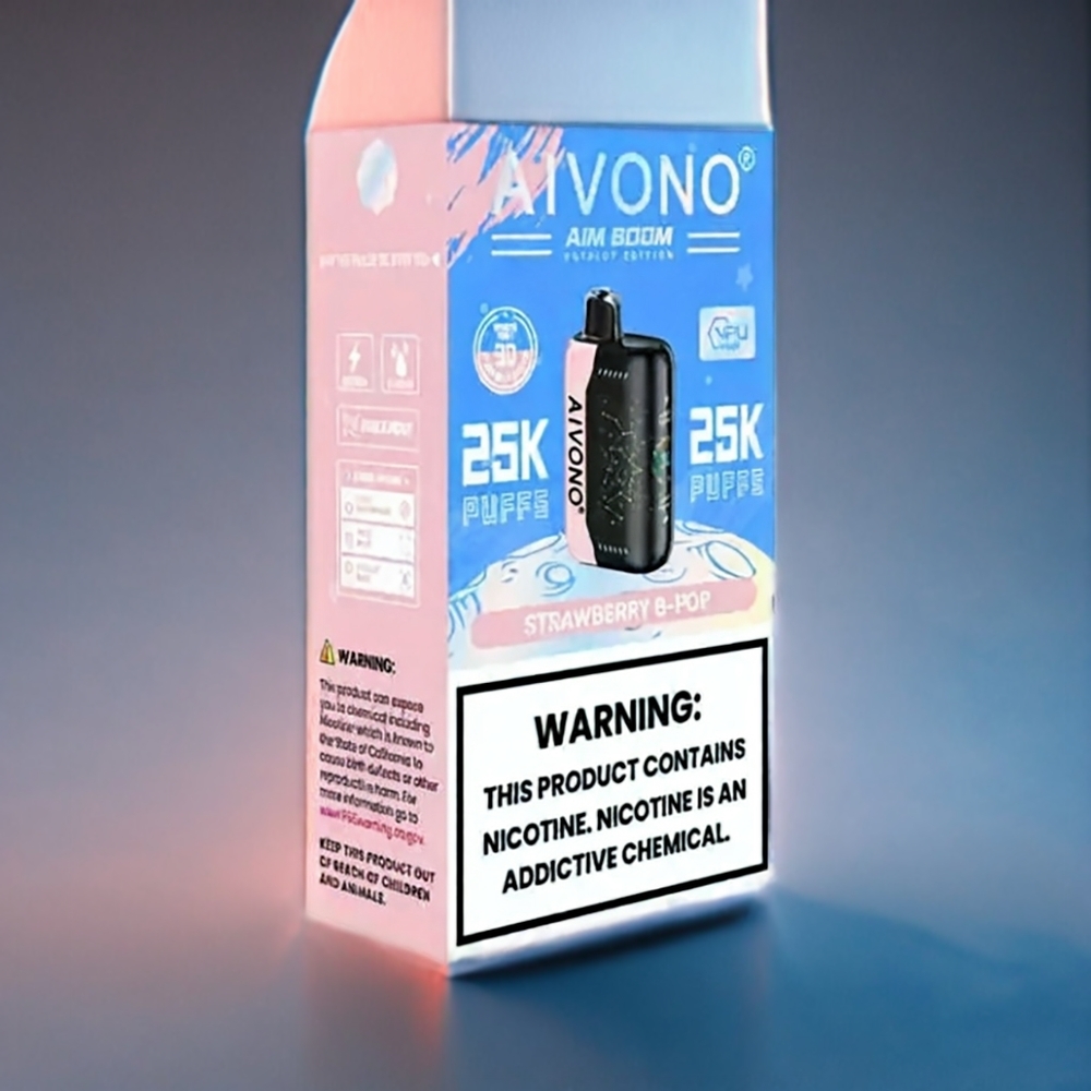 Jordgubb B-Pop Aivono AIM BOOM 25000 Puffar 28ml 650mAh Sverige Grossist