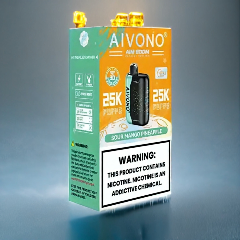 Sura Mango Ananas Aivono Aim Boom 25000 Puffar 28ml 650mAh 1.2 ohm Type-C Sverige Grossist