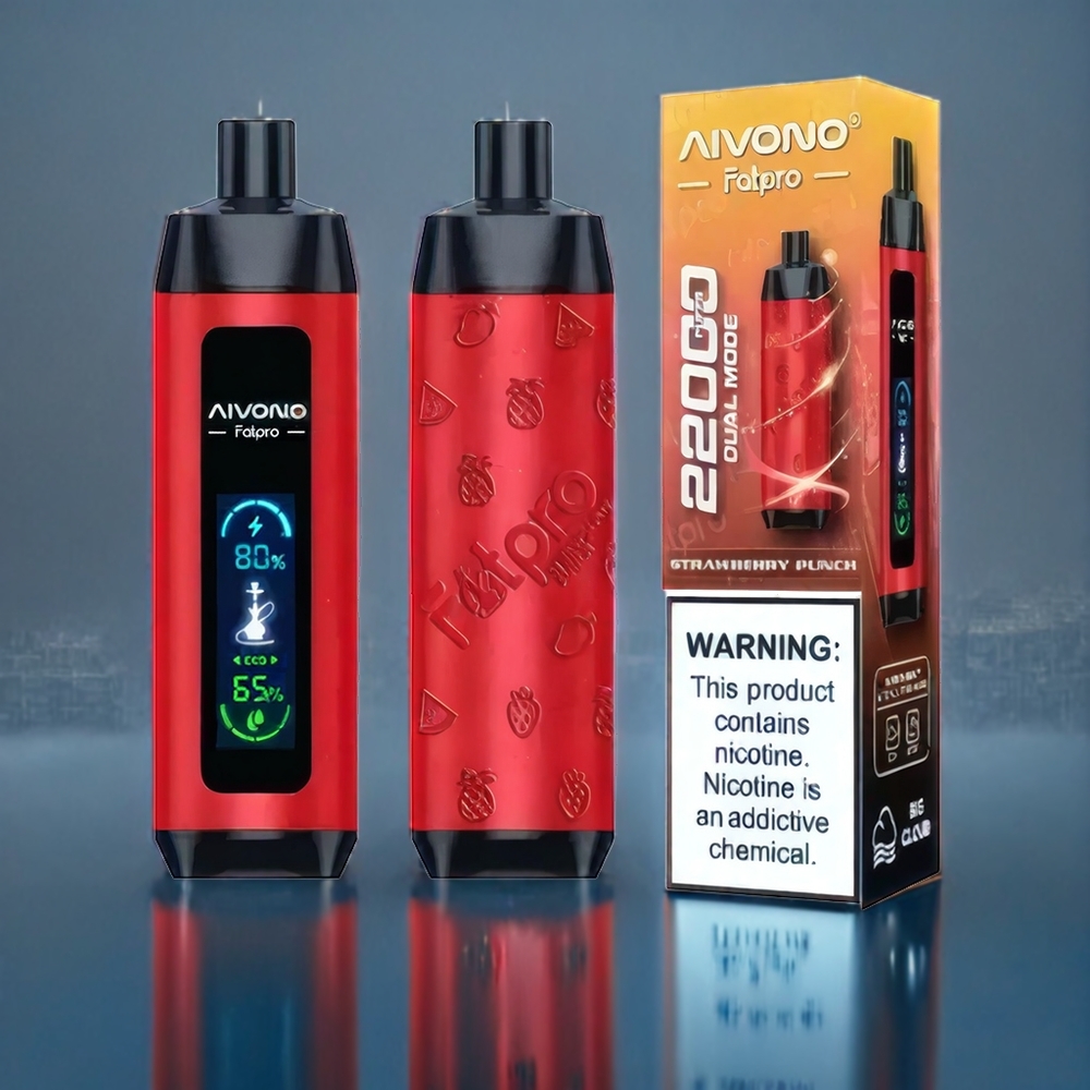 Jordgubbe Punch Aivono Aim Fatpro 22000 Puffar 28ml 5% Nikotin 600mAh Sverige Grossist