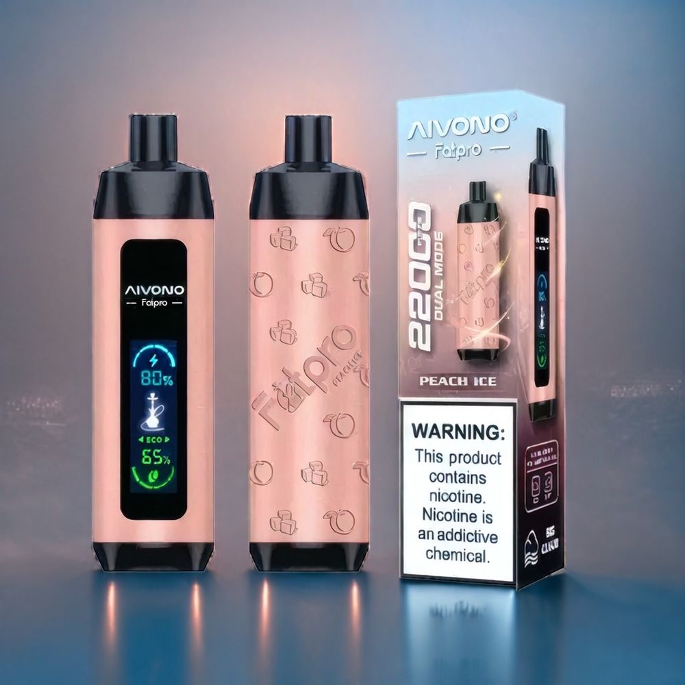 Persika Is Aivono AIM FATPRO 22000 Puffar 5% Nikotin 28ml E-vätska 600mAh Sverigegrossist