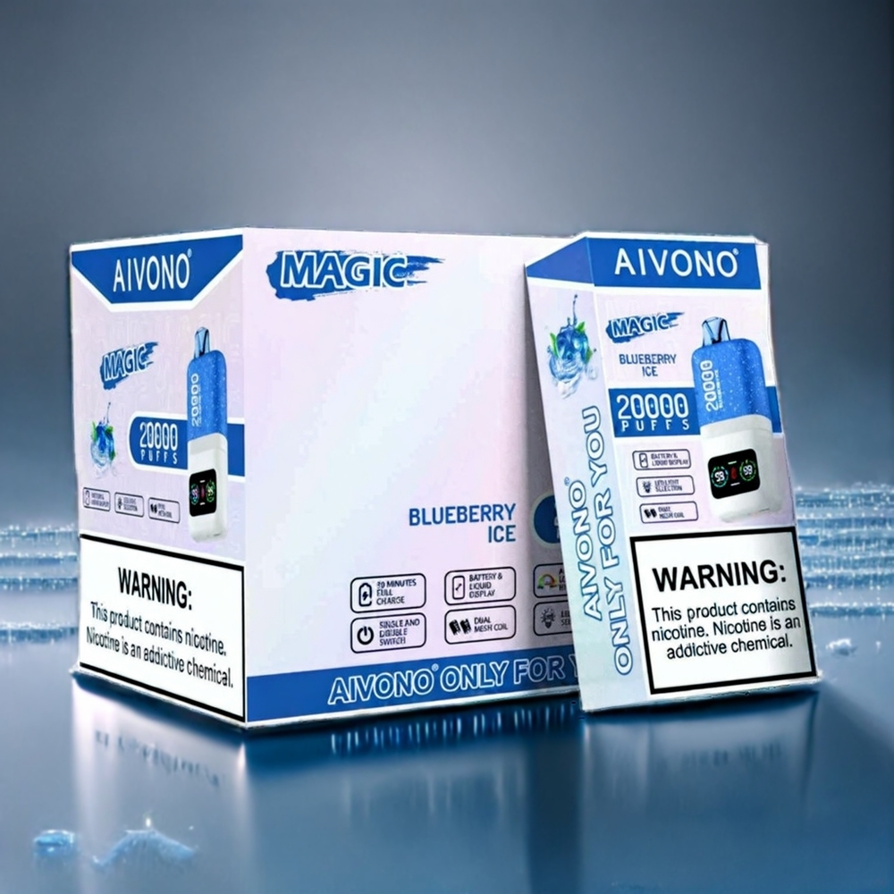 Blåbär Is Aivono Aim Magic 20000 Puffar (26ml Dual Coil LCD Type-C 600mAh) Sverige Grossist