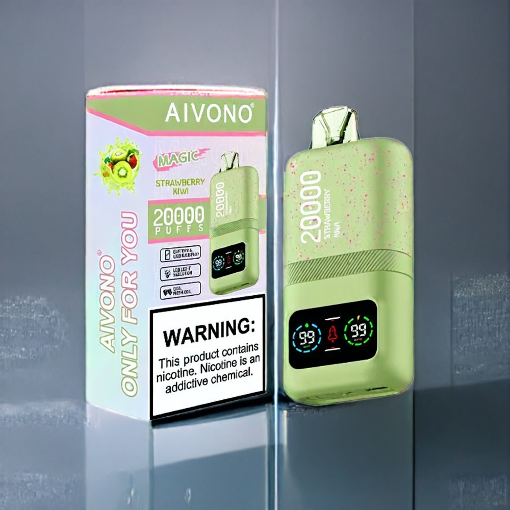 Jordgubbe Kiwi Aivono Aim Magic 20 000 Puffar Type-C Sverigegrossist 5% Nikotin 26ml LCD