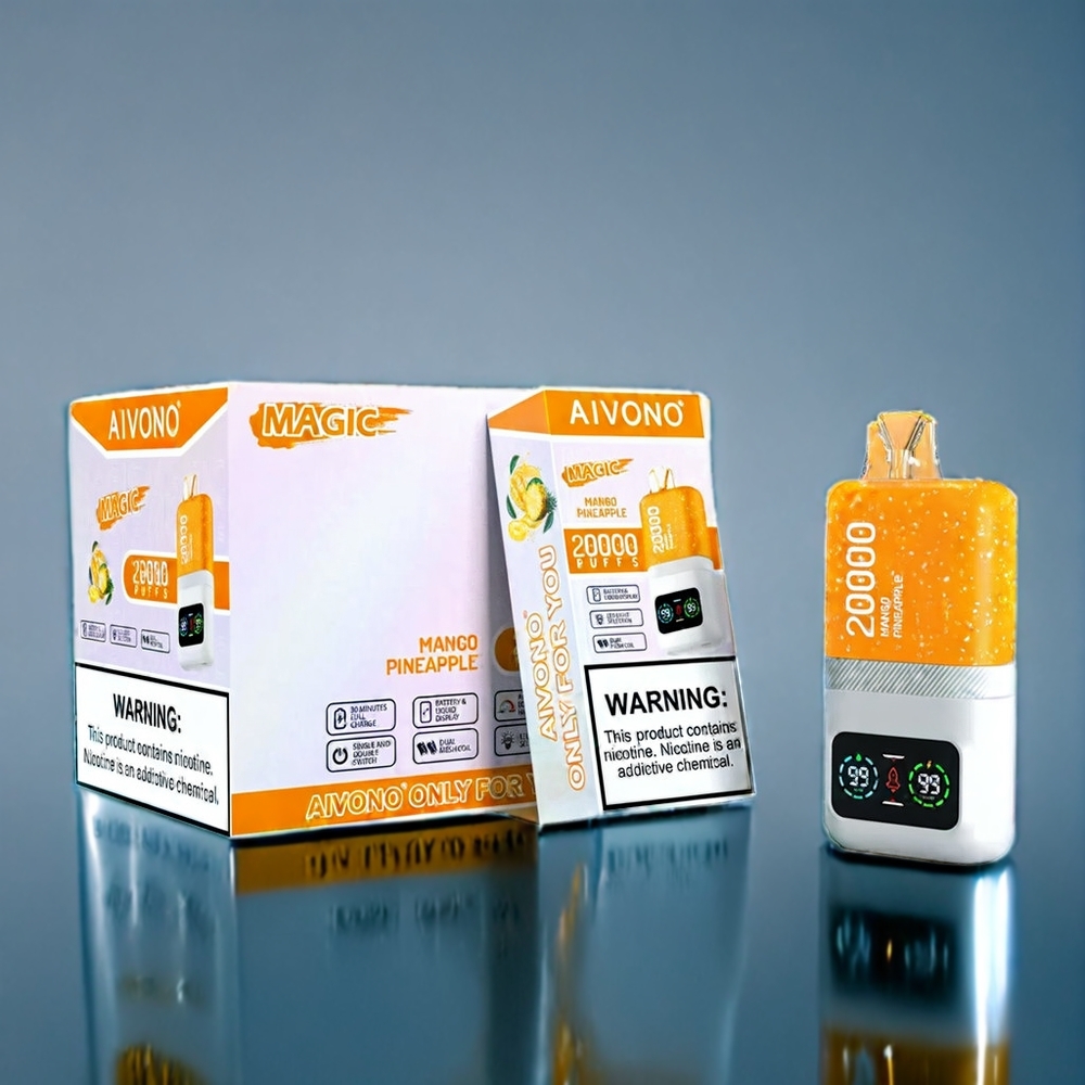 Mango Ananas Aivono AIM MAGIC 20000 Puff Sverige Grossist Typ-C LCD Dual Mesh 26ml 0-5% Nikotin 600mAh 10 Smaker