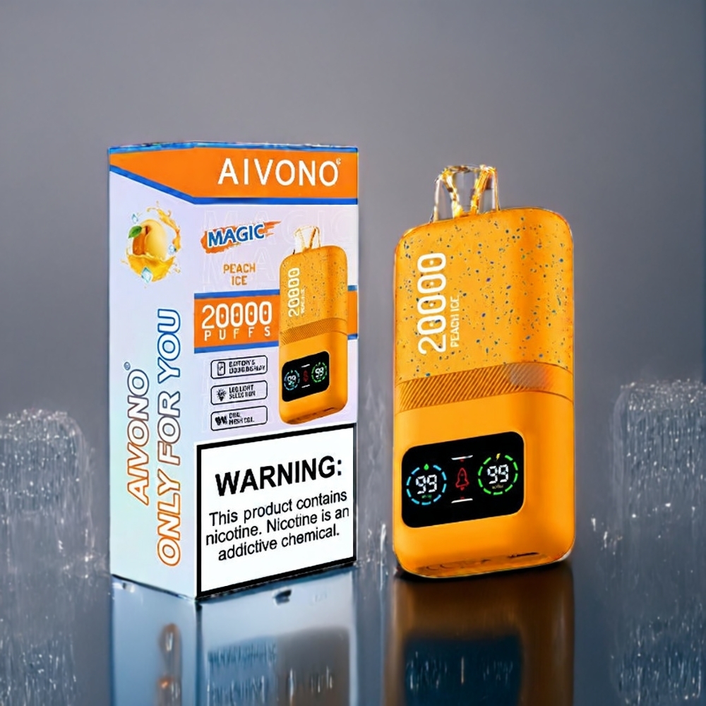 Persikis (Peach Ice) Aivono Aim Magic 20000 Puffar Dual Mesh LCD Sverige Grossist