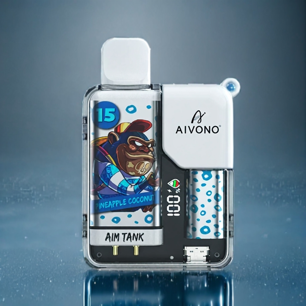 Ananas Kokos Aivono AIM-TANK 9500 Puffar 18ml 650mAh LCD 0-5% Sverigegrossist
