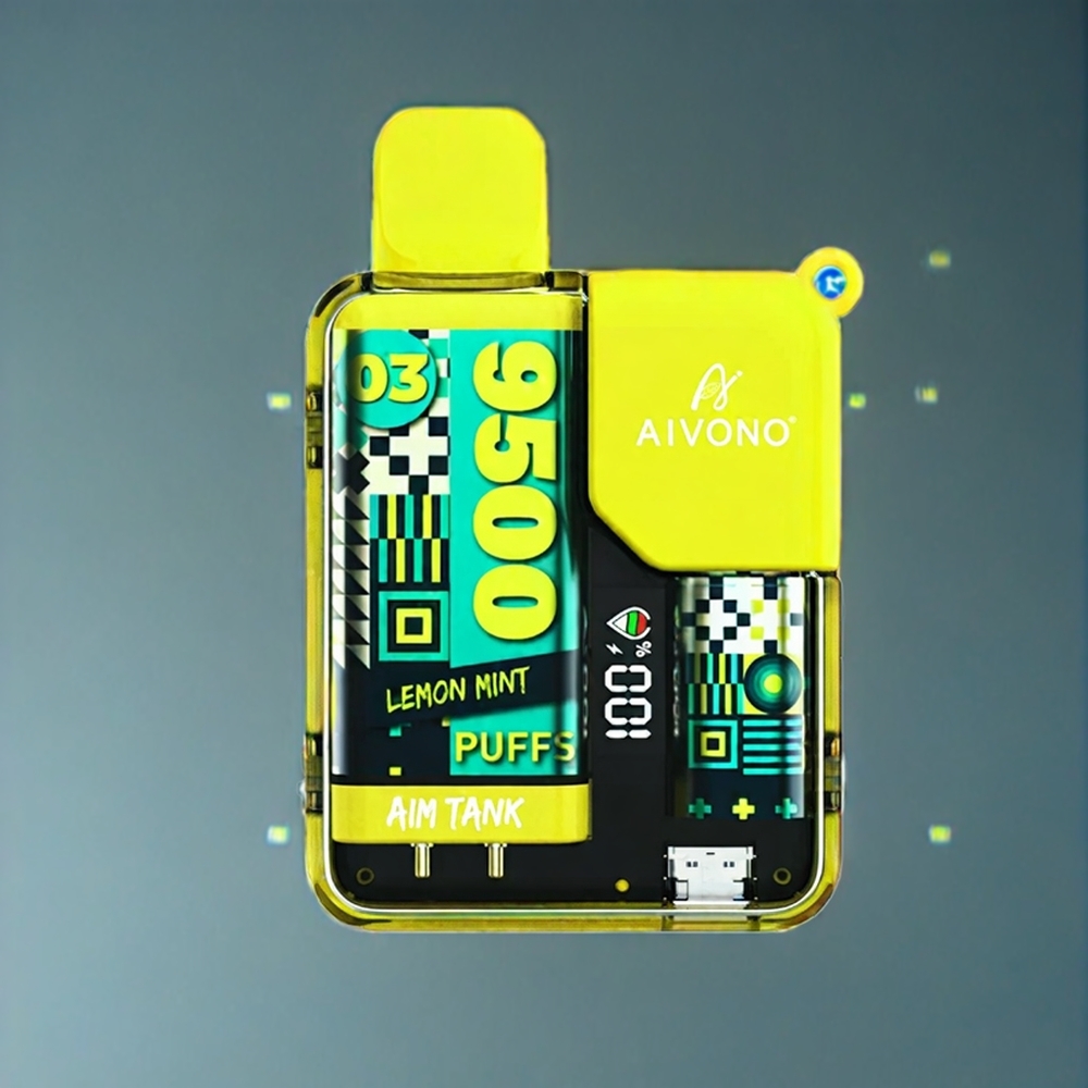 Citron Mynta Aivono Aim-Tank 9500 Puffar 18ml 650mAh LCD 1.2ohm Sverige Grossist