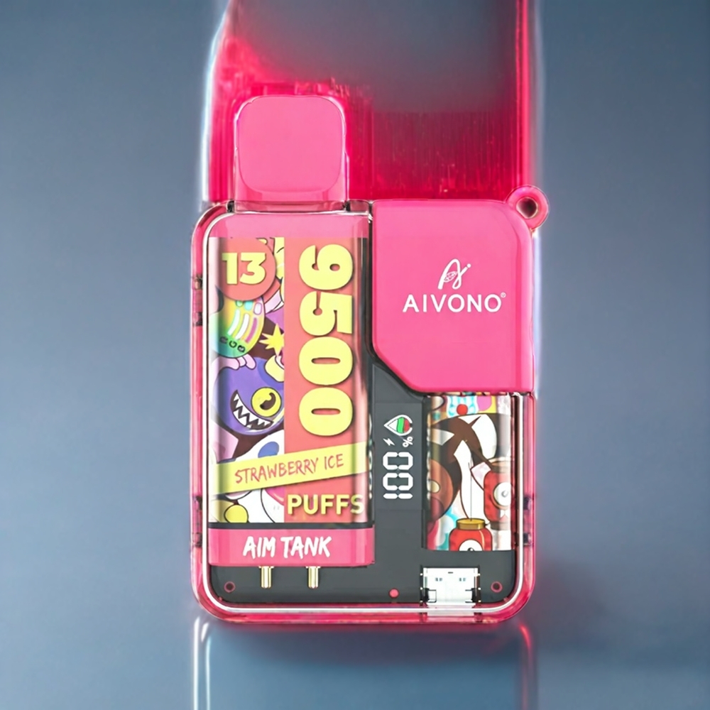 Jordgubb Is Aivono Aim-Tank 9500 Puffar 18ml 650mAh LCD Sverige Grossist