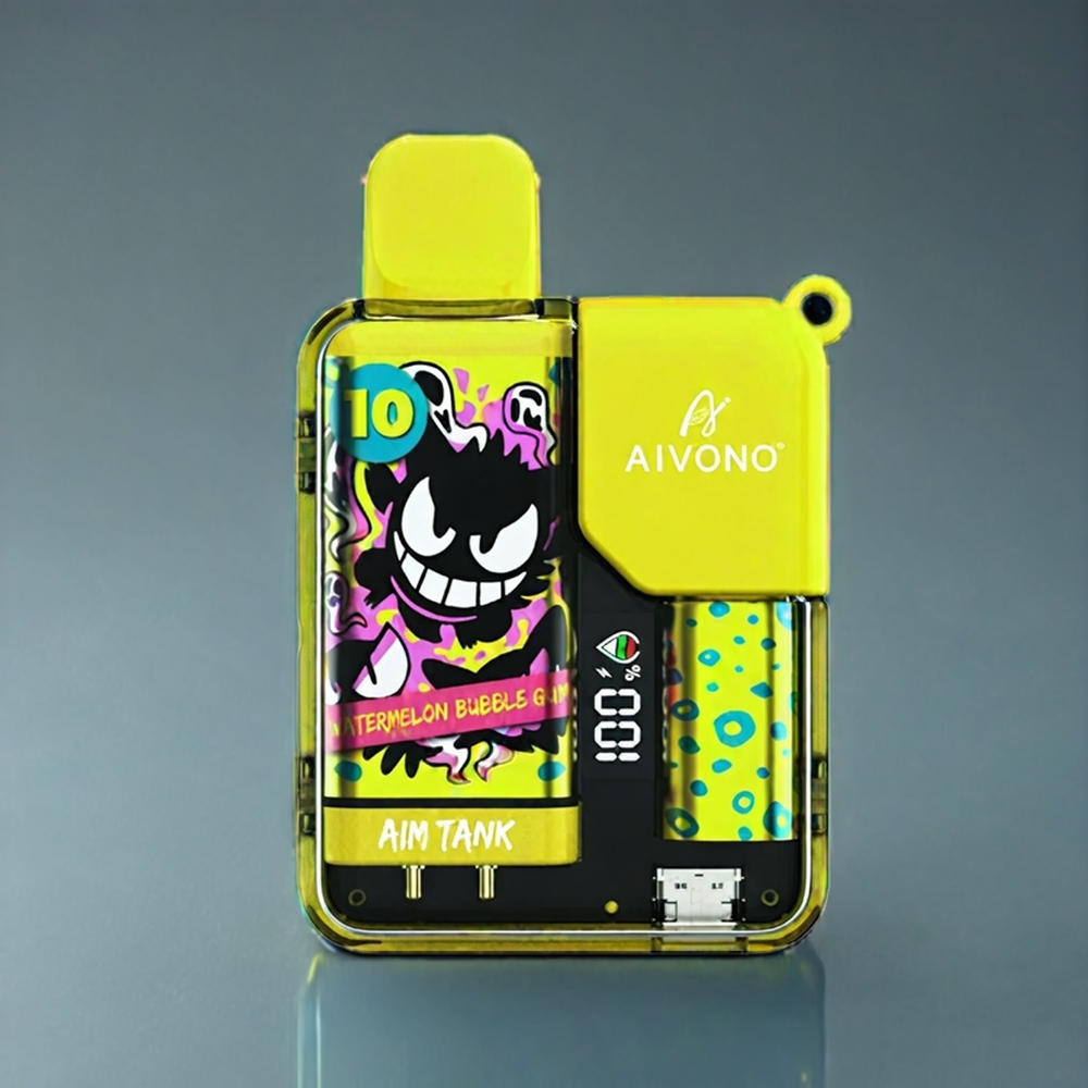 Vattenmelon Tuggummi Aivono Aim-Tank 9500 Puffar 18ml 650mAh LCD 0-5% Nikotin 1.2ohm Mesh Sverige Grossist