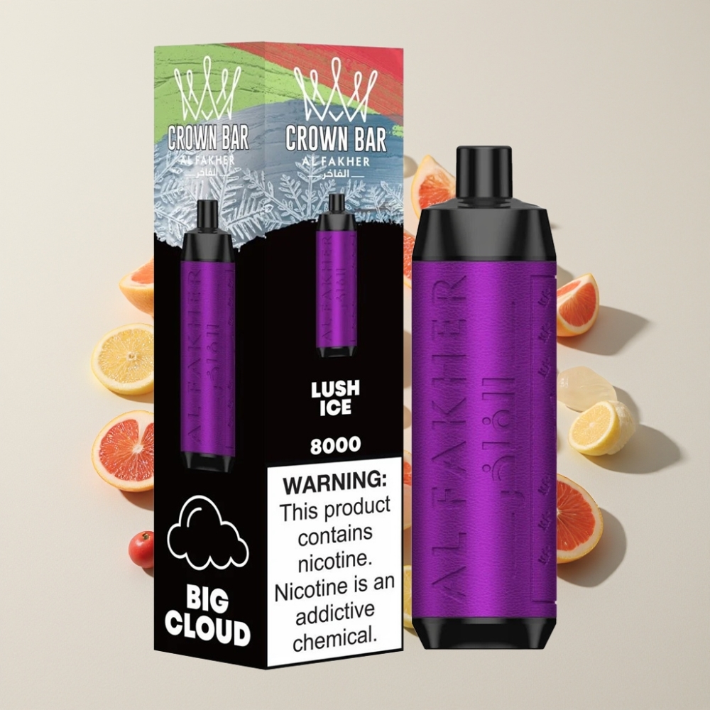 Al Fakher Crown Bar 8000 Kristall Engångs Vape Is Lummig Sverige Grossist