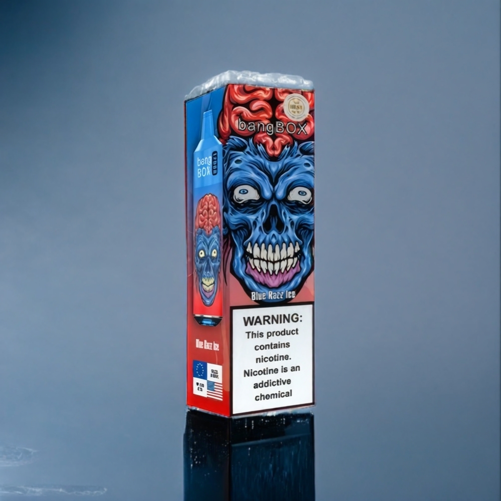 Blå Hallon Is Bang Box 12000 Puffar 23ML 650mAh TYPE-C 0%-5% Salt Nic Sverige Grossist