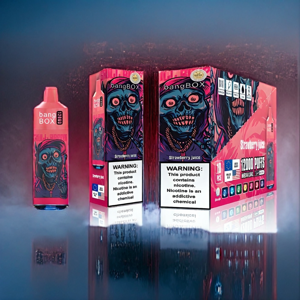 Jordgubb Juice Bang Box Sverige Grossist 12000 Puffar 23ML 650mAh TYPE-C PC Salt Nic 0-5%