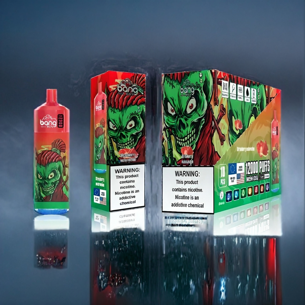 Jordgubb Vattenmelon Bang Box Sverige Grossist 12000 Puffar 23ML 650mAh TYPE-C 5V 1A PC 0%-2%-3%-5% Salt Nic