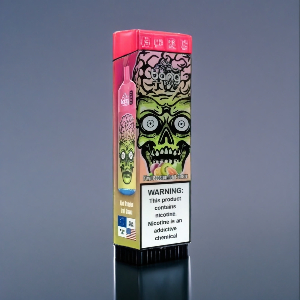 Kiwifrukt Passionsfrukt Guava Bang Box 12000 Puffar 23ML 650mAh TYPE-C 5V 1A PC 0%-5% Salt Nic Sverige Grossist