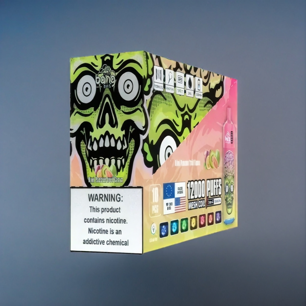 Kiwifrukt Passionsfrukt Guava Bang Box 12000 Puffar 23ML 650mAh TYPE-C 5V 1A PC 0%-5% Salt Nic Sverige Grossist