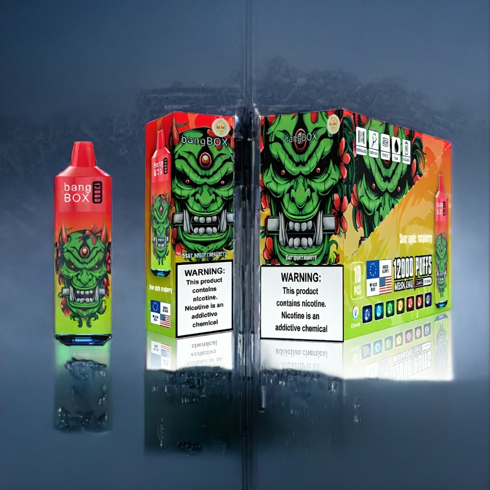 Sur Äpple Hallon Bang Box 12000 Puffar 23ML 650mAh TYPE-C 0-5% Salt Nic Sverige Grossist