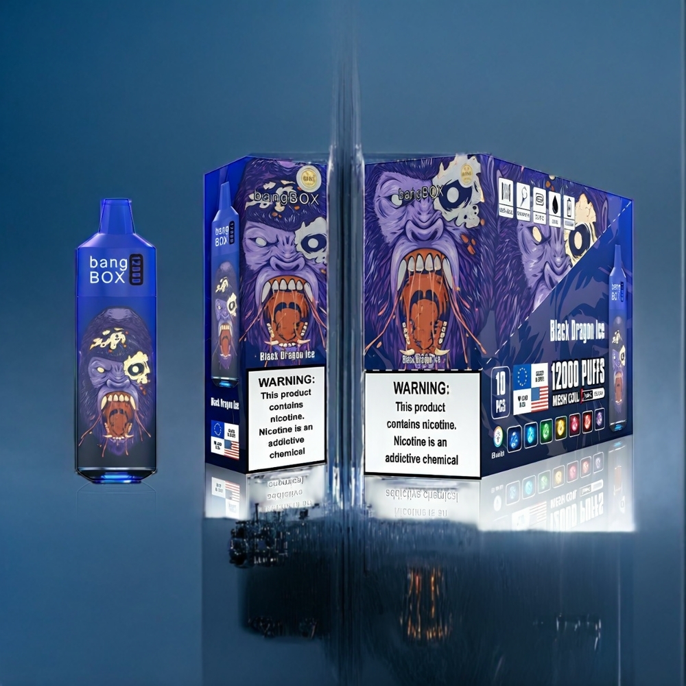 Svart Drake Is Bang Box 12000 Puffar Sverige Grossist 23ML 650mAh TYPE-C 5V 1A PC 0-5% Salt Nic