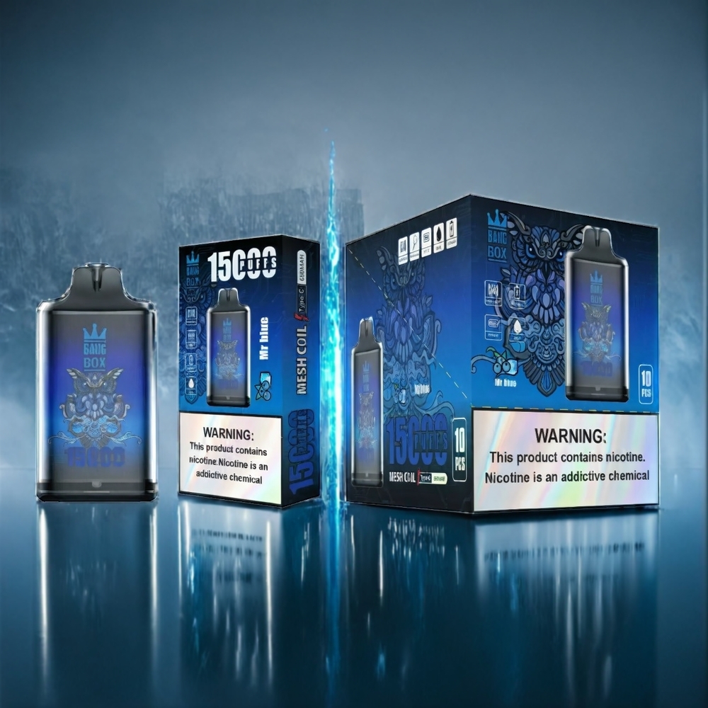 Blå (Mr Blue) Bang Box 15000 Puffar 23ml 5% 650mAh TYPE-C Sverige Grossist 1 låda 10 st