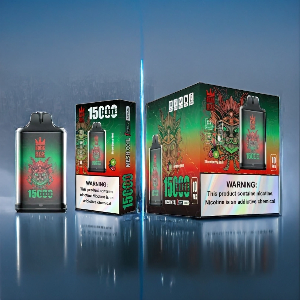 Jordgubb Kiwi Bang Box 15000 E-cig 23ml 5% TYPE-C 650mAh 1 låda 10 st Sverige Grossist