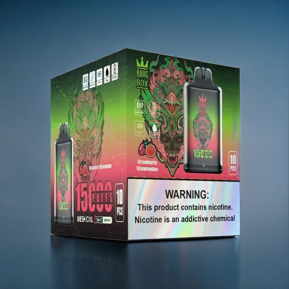 Jordgubb Vattenmelon Bang Box 15000 Puffar 23ml 5% TYPE-C Sverige Grossist 1 låda 10 pcs