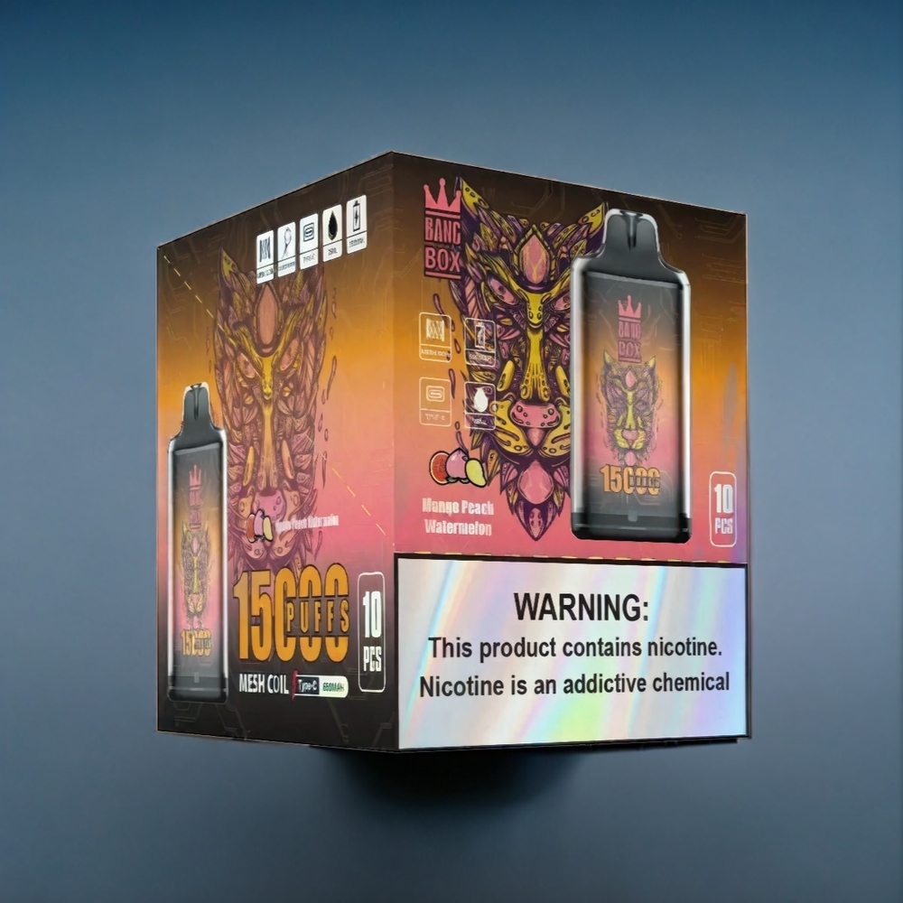 Mango Persika Vattenmelon Bang Box 15000 Puffar 23ml 5% 650mAh TYPE-C Sverige Grossist