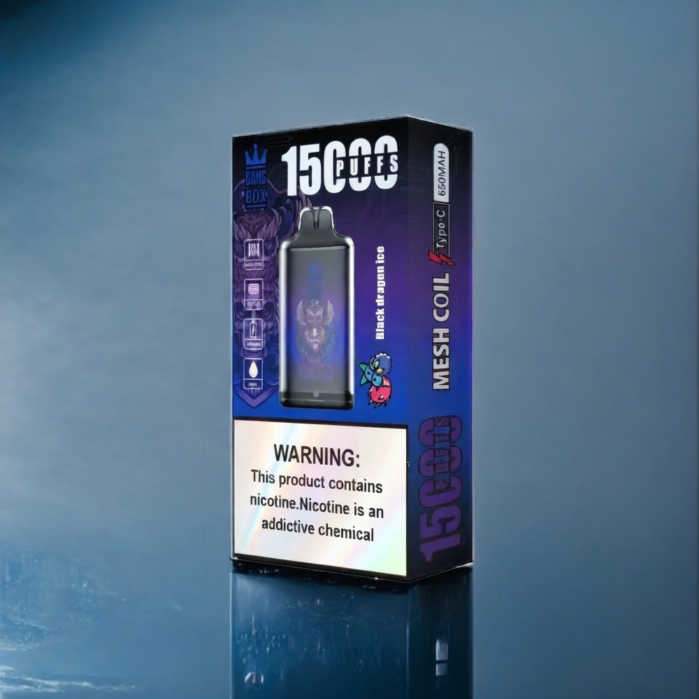 Svart Drake Is Bang Box 15000 Puffar 23ml 5% 650mAh TYPE-C Sverige Grossist