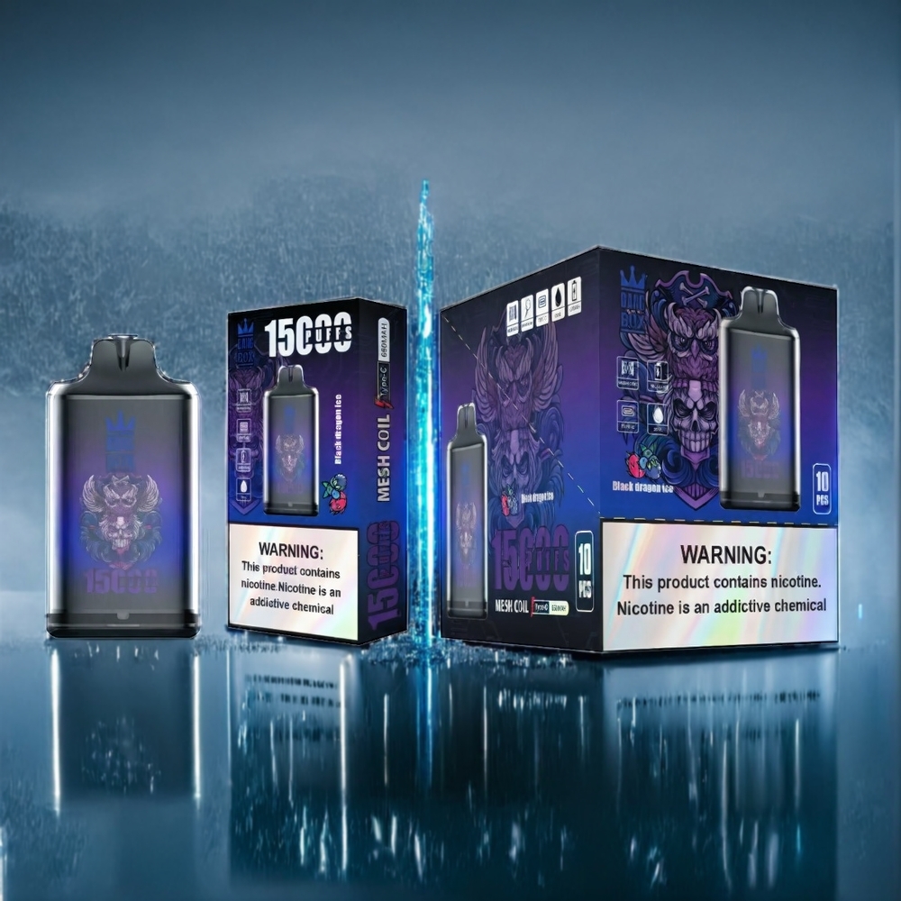 Svart Drake Is Bang Box 15000 Puffar 23ml 5% 650mAh TYPE-C Sverige Grossist