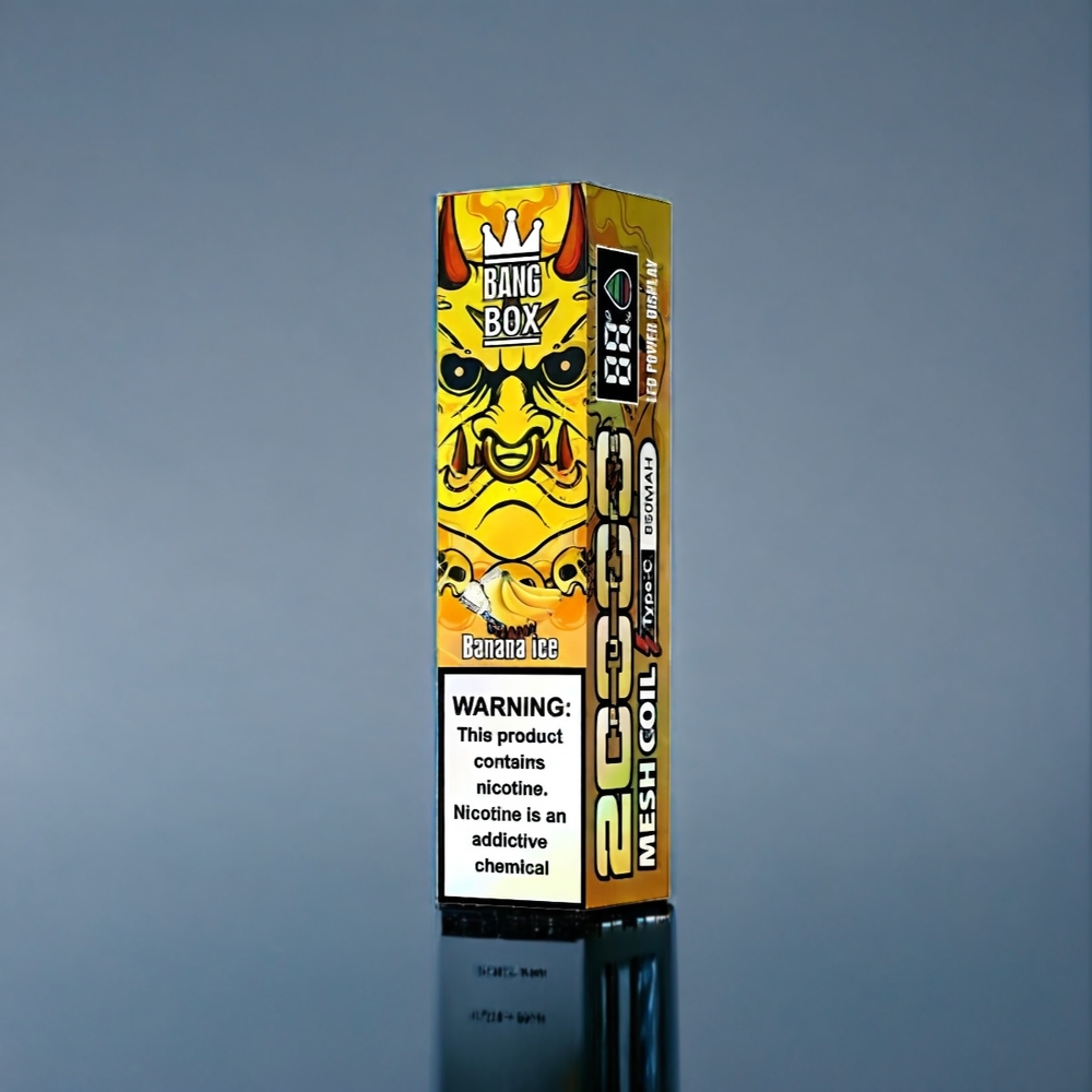 Banana Is (Banan Is) Bang Box 20000 Puffar 35ml 5% Nikotin Mesh Coil Sverige Grossist