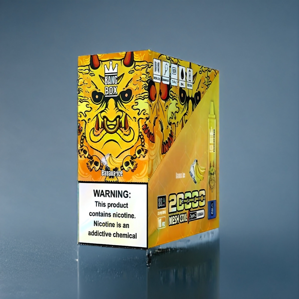 Banana Is (Banan Is) Bang Box 20000 Puffar 35ml 5% Nikotin Mesh Coil Sverige Grossist