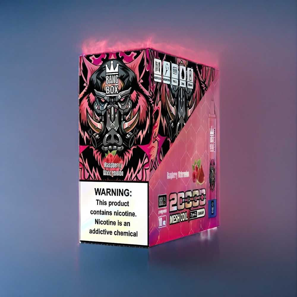 Hallon Vattenmelon Bang Box Sverige Grossist 20000 Puffar 5% Nikotin 35ml Smart Mesh Coil