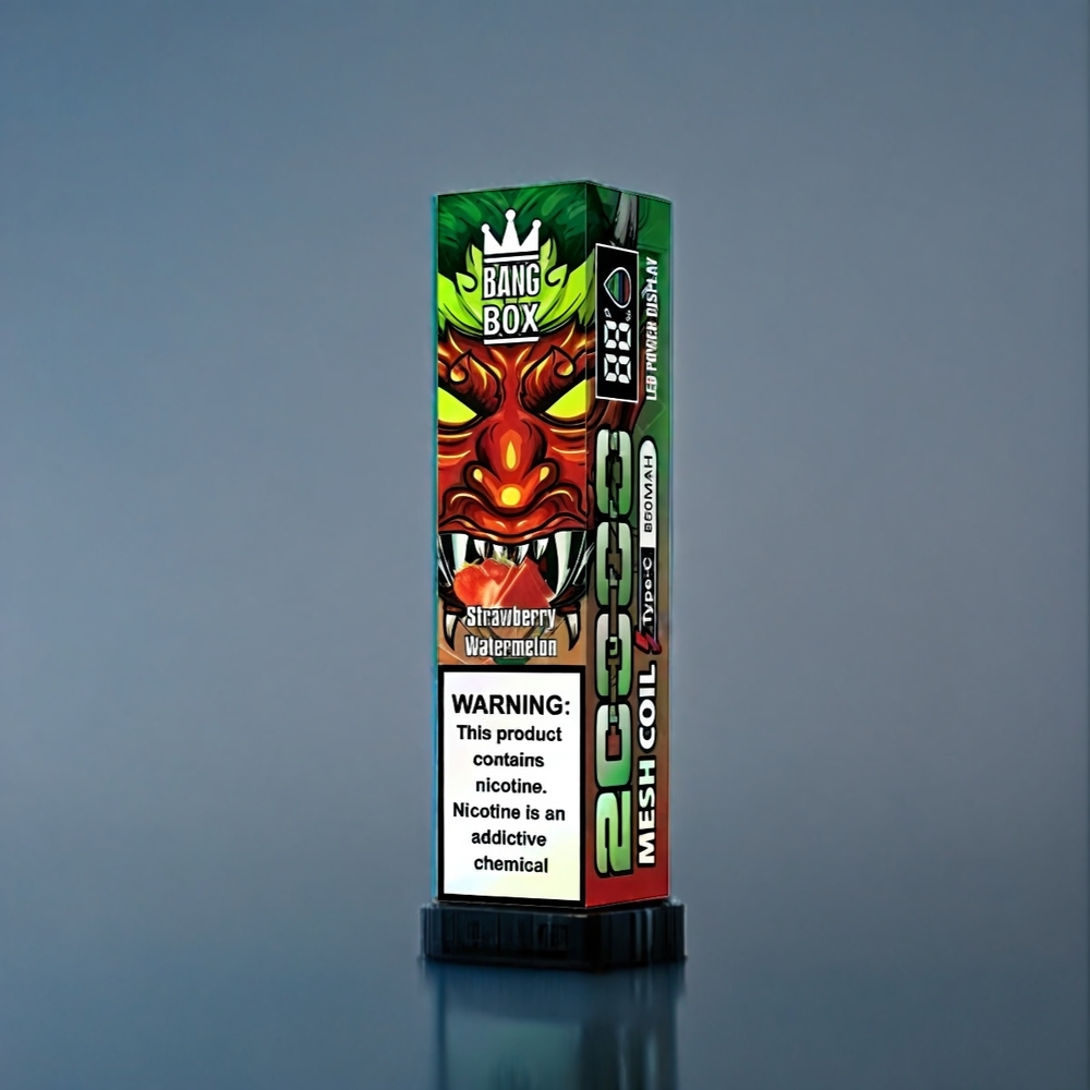 Jordgubb Vattenmelon Bang Box 20000 Puffar 5% Nikotin 35ml Svensk Grossist Mesh Coil