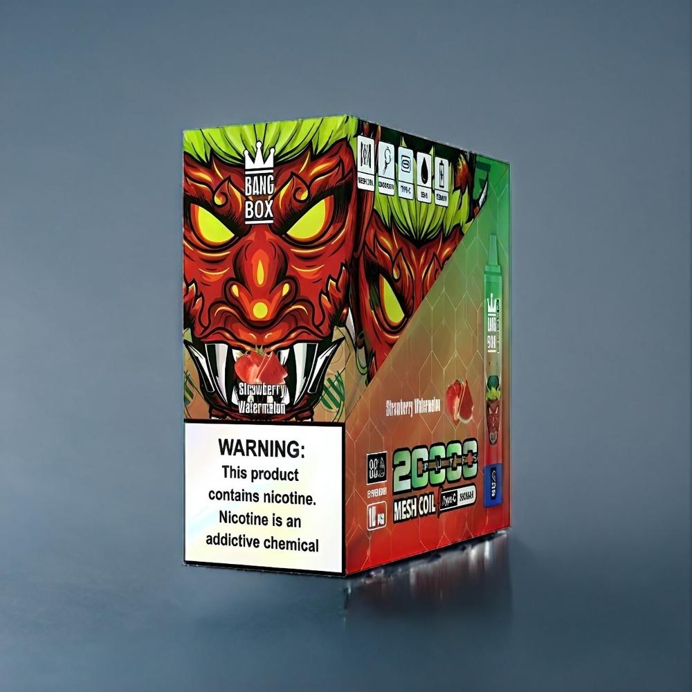 Jordgubb Vattenmelon Bang Box 20000 Puffar 5% Nikotin 35ml Svensk Grossist Mesh Coil