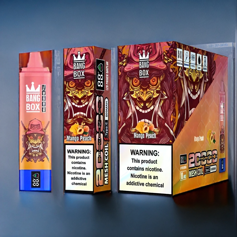 Mango Peach Bang Box 20000 Puffar 35ml Mesh Coil Sverige Grossist