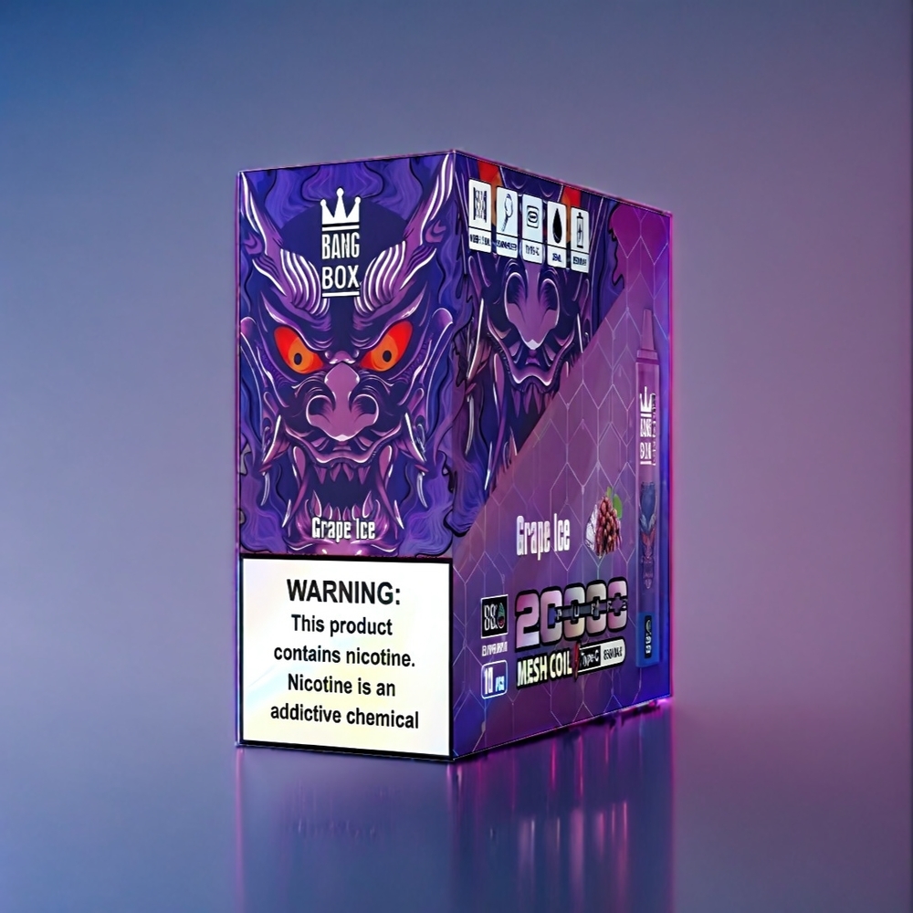 Vindruvor Is Bang Box 20000 Puffar Svensk Grossist 5% Nikotin 35ml E-Liquid Smart Skärm 850mAh Mesh Coil